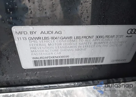 2014 Audi A8 L 4.0T z USA, uszkodzony, nr VIN WAUR2AFD6EN008595